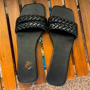 Black braided sandals